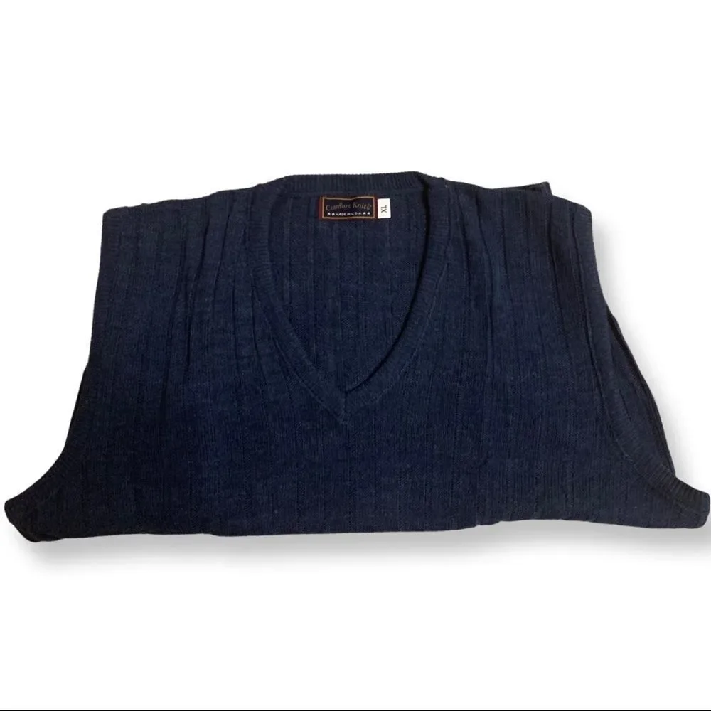 NWT Men’s Navy Blue Comfort Knits Sweater Vest - Picture 4 of 7